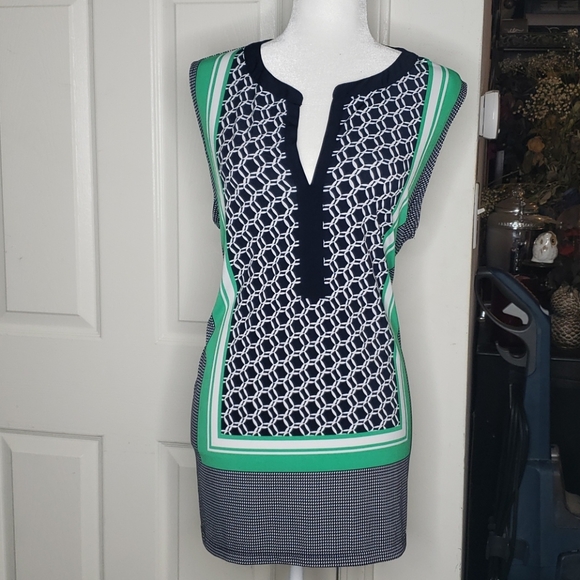 Jones New York Tops - Jones New York Green Blue White Blouse Size 1X